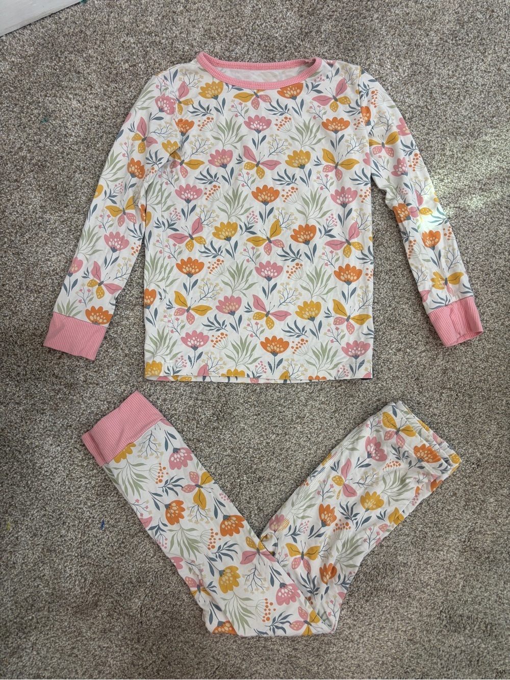 Sweet Bamboo Pajama Set 4 Years Floral and Butterfly Print